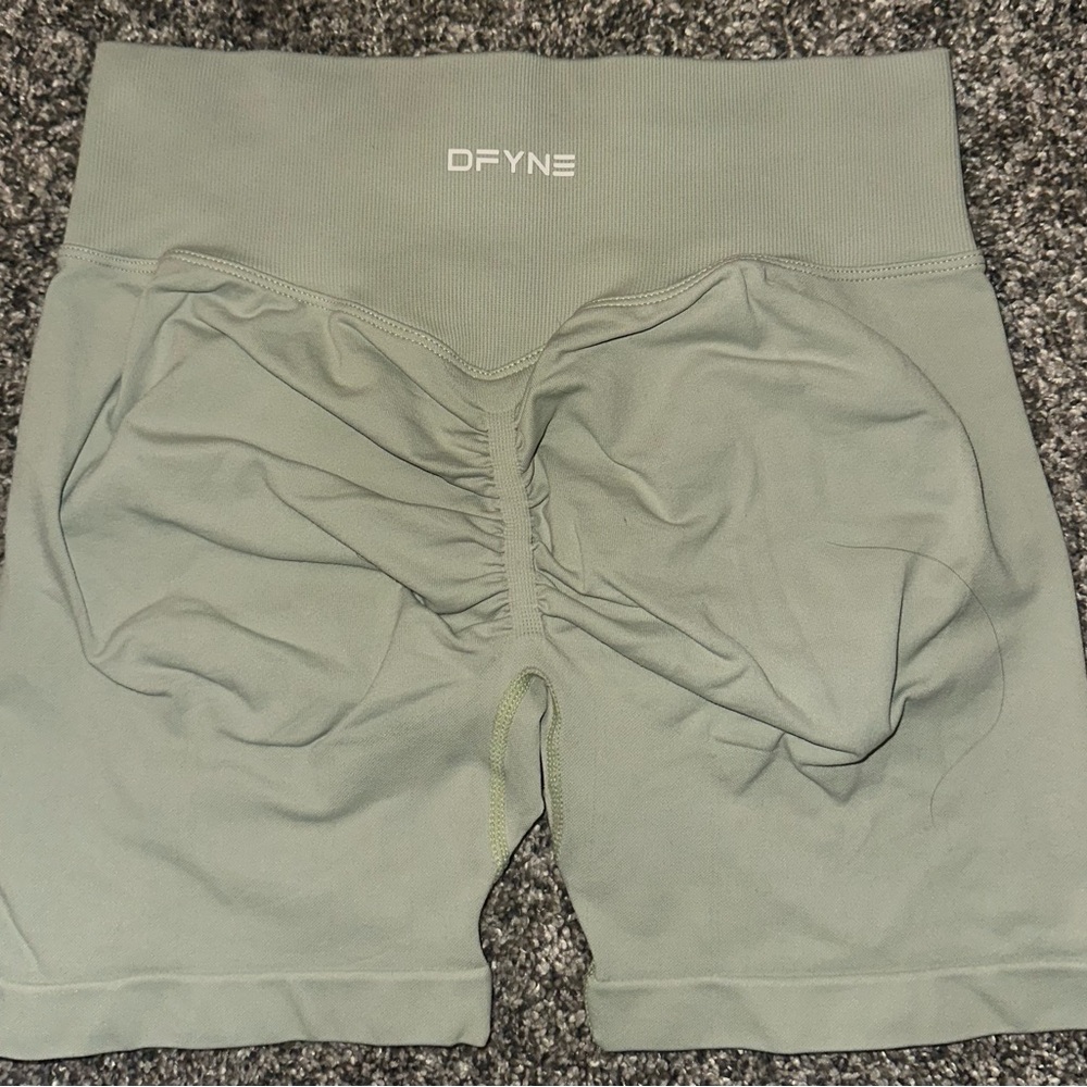 DFYNE High-Rise Bike Shorts in Sage Green - Picture 2 of 3